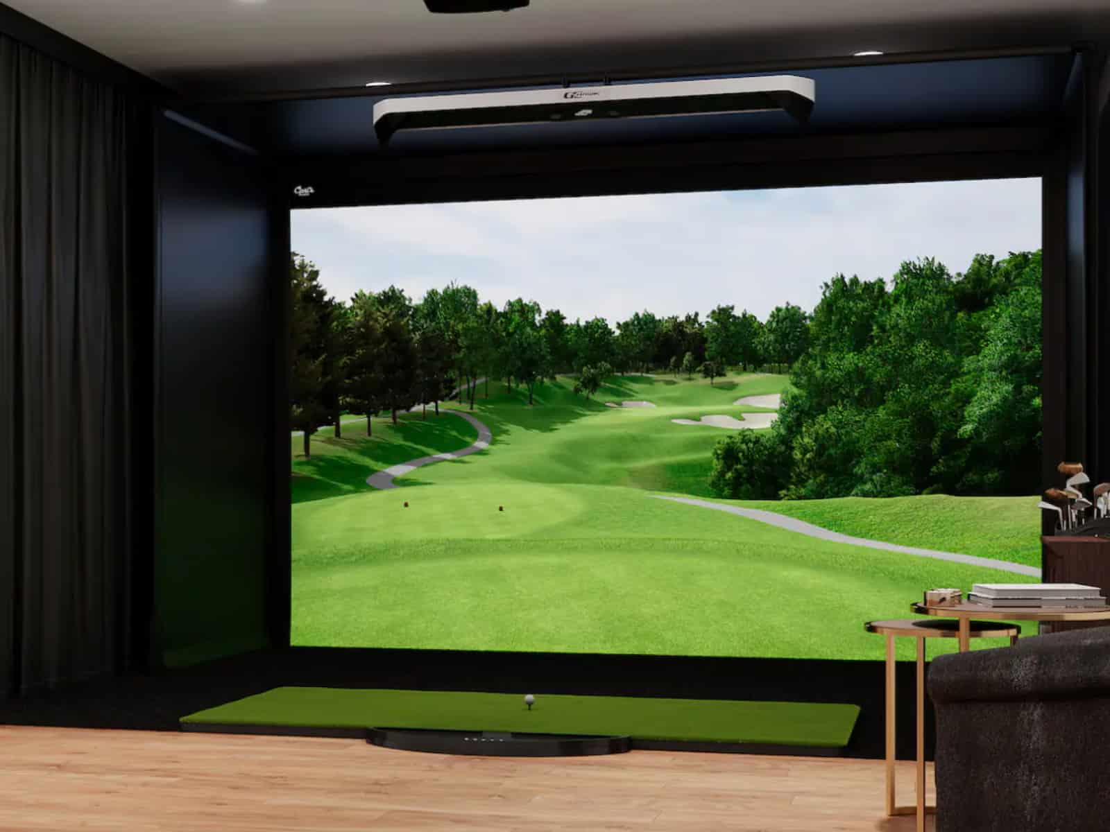 golf simulator deep cage vs just screen and curtains