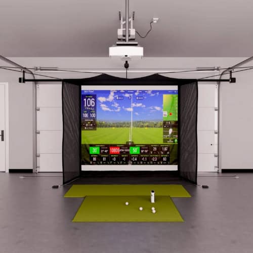skytrak plus garage golf simulator package