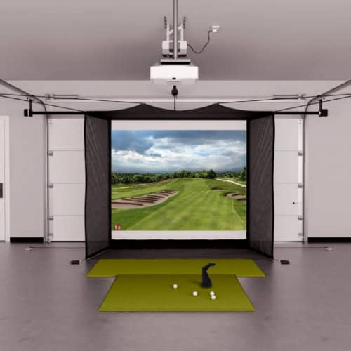 trugolf launch box garage golf simulator package